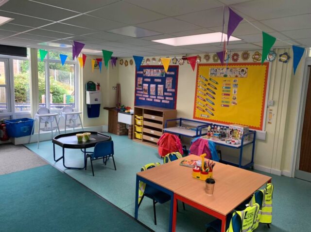 Children enjoying a creative table activity at Little Leaps